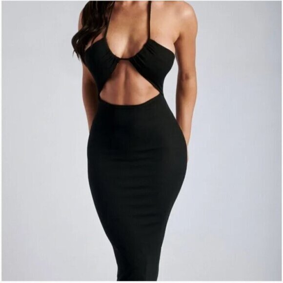 Meshki Dresses & Skirts - Meshki Maddie Ribbed Cut Out Maxi Bodycon Dress Black Size M